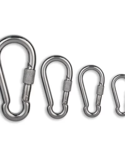 304 Stainless Steel Carabiners - Heavy Duty, Durable & Rust-Free Clips for Gym, Swing, Dog Leashes, Hammocks, Keychains