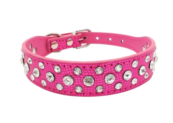 Pet collars for small dogs, pet collars, rhinestone PU collars for cats and dogs, adjustable to prevent pets from being lost - Image 23