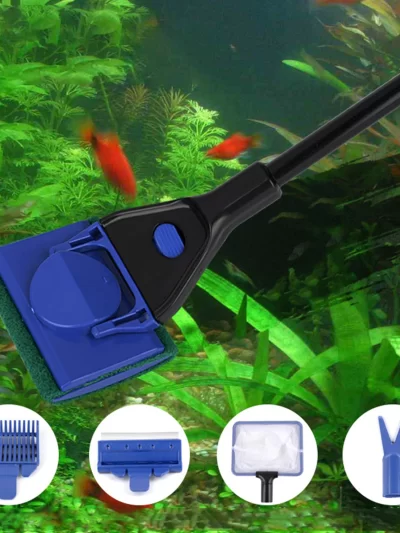 Fish Tank Glass Cleaning Brush Floating Cleaning Window Algae Scraper 5in1 Aquarium Floating Cleaning Window Sponge Accessories