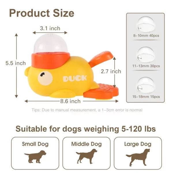 Interactive Pet Feeder Food Cartoon Duck Design Food Dispenser Automatic Pet Feeder Toys for Dog and Cat Training - Image 9