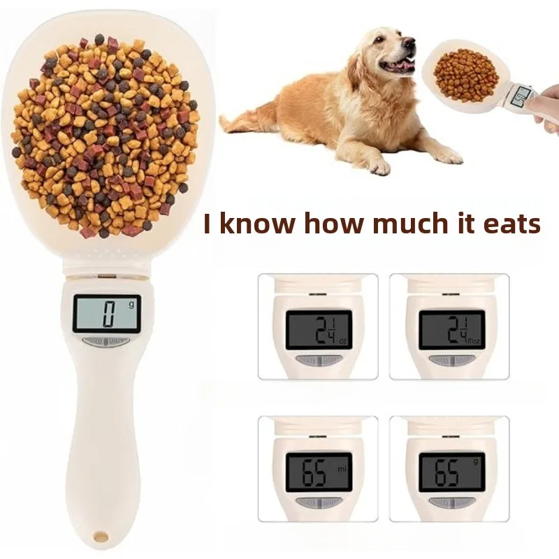 Small precise Pet Food Measuring Scoop Electronic Dog Cat Food Measuring Cup Digital Spoon Scale Food Scale with LED Display