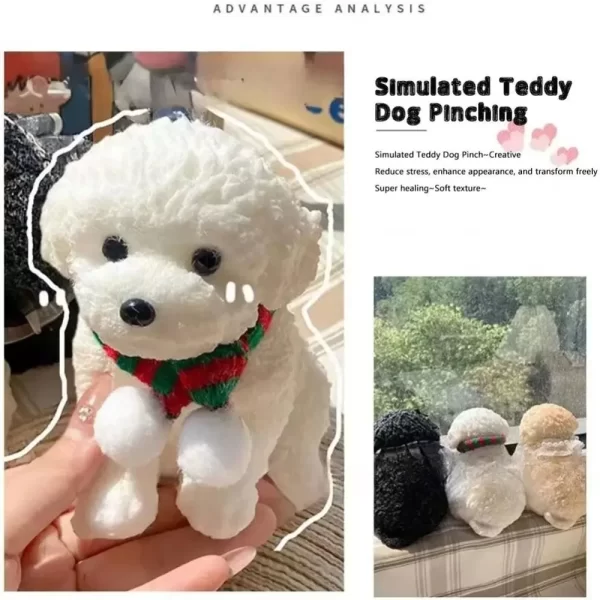 Teddy Dog Squishy Toys Soft Squeeze Puppy Anxiety Stress Relief Sensory Fidget Toy Decompressing Pinching Dog - Image 4