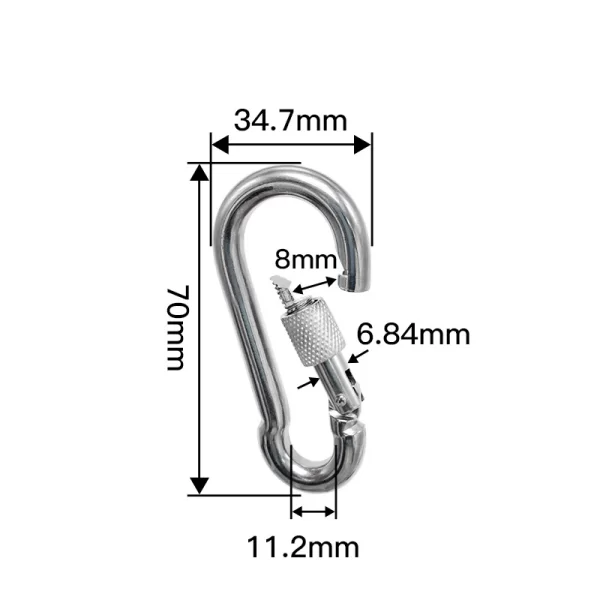 304 Stainless Steel Carabiners - Heavy Duty, Durable & Rust-Free Clips for Gym, Swing, Dog Leashes, Hammocks, Keychains - Image 14