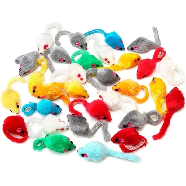Rattle Cat Mouse Toys Also Prefilled Catnip Faux Fur Cat Mice Toys Interactive Cat Game Catnip Toys for Indoor Cats Play Fetch - Image 3