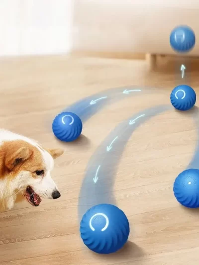 Dog Toys Intelligent Gravity Jump Ball Rechargeable Bite-Resistant Rolling Ball Cat And Dog Chase Interactive Pet Toys