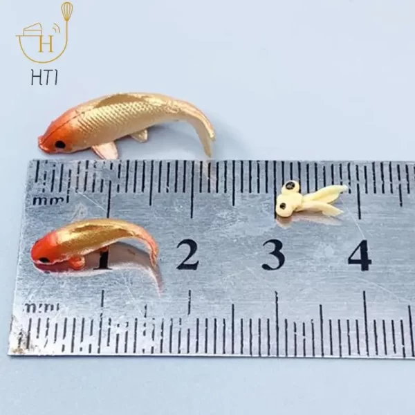 5pcs Quality Doll House Toy Fishing Rod Mini Fishing Net Goldfish Tank Koi Miniature Goldfish Round Square Tank Doll Accessories - Image 2