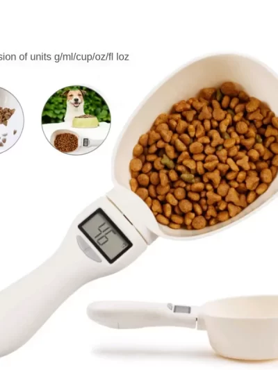 Electronic measuring tool for dog and cat, food bowl measuring spoon, digital display, weight scale