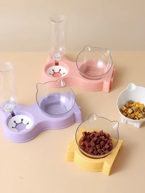 Pet dog and cat food bowl automatic feeder all-in-one dog and cat food bowl and drinking fountain drinking bowl - Image 3
