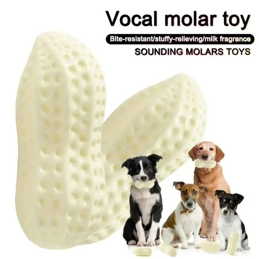 Funny Rubber Peanut Butter Pet Dog Squeaky Toys For Small Middle Dogs Bite Resistant Puppy Dogs Toys Pets Clean Tooth Chew Toy