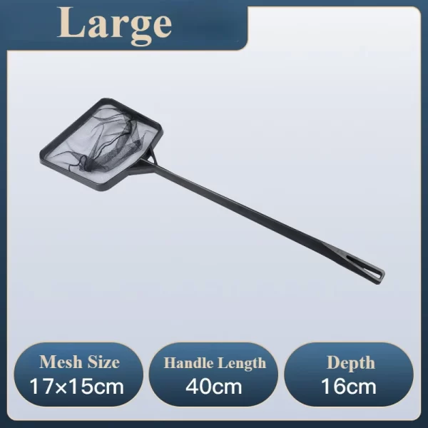 Portable Fish Net Long Handle Square Aquarium Accessories Aquarium Net Fishing Net Spoon Net High Quality Fish Tank Net 3 Sizes - Image 9
