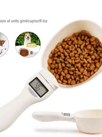 Pet Food Scale LCD Electronic Precision Weighing Tool Dog Cat Feeding Food Measuring Spoon Digital Display Kitchen Scale