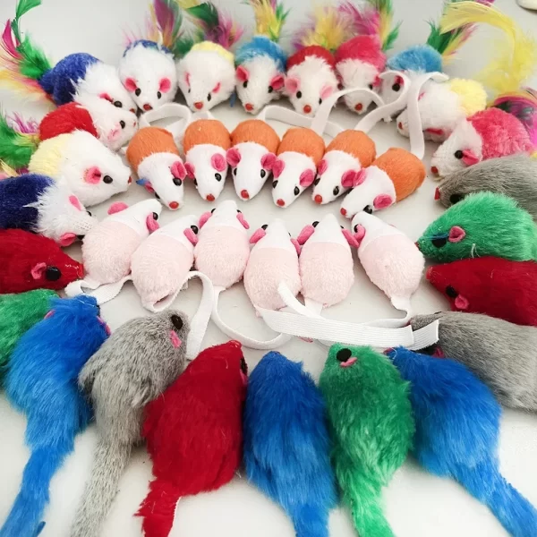 Rattle Cat Mouse Toys Also Prefilled Catnip Faux Fur Cat Mice Toys Interactive Cat Game Catnip Toys for Indoor Cats Play Fetch - Image 5