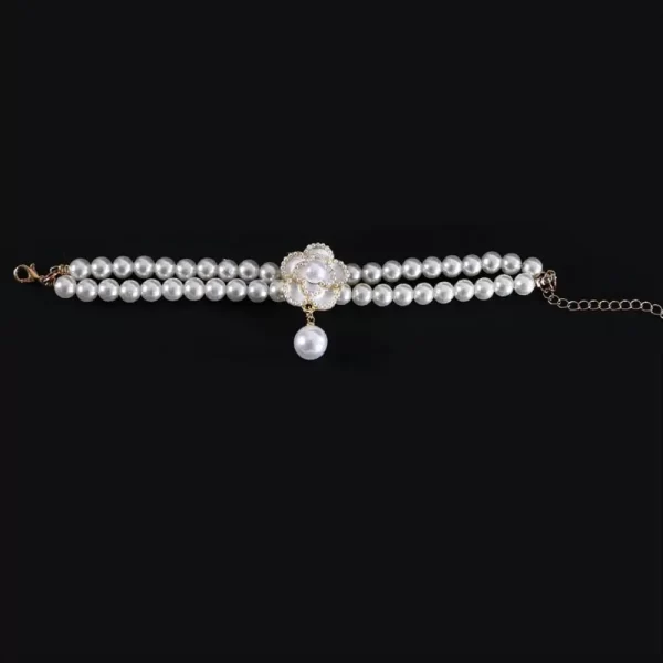 Pet Accessories Double Layer Pearl Pet Necklace Sweet Flower Pendant Cat Neck Chain Adjustable Pet Pearl Collar For Cats Puppy - Image 11