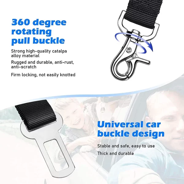 Dog Safety Leash Adjustable Retractable Cushioning Elastic Pet Leash Car Seat Seat Belt Safety Rope Tug Rope - Image 4