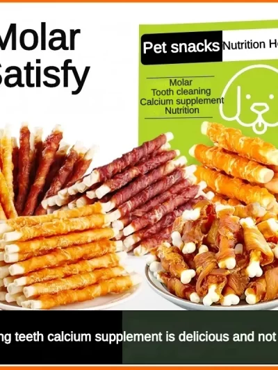 5bags Multiple flavors of dog snacks bite resistant clean teeth chicken duck meat Dogs training reward Pet Dry Food