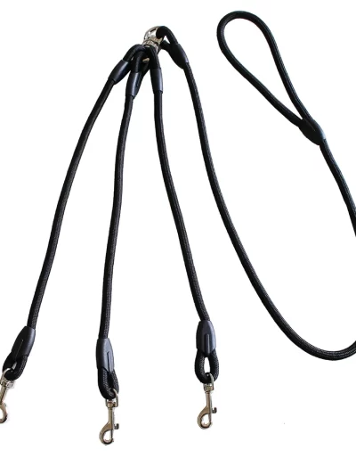 3 Way Dog Leashes Couplers for Walking 3 Dogs Pets Nylon Braided Rope No Tangle Dog Leashes for Small Dogs Dual Three Dogs Leash