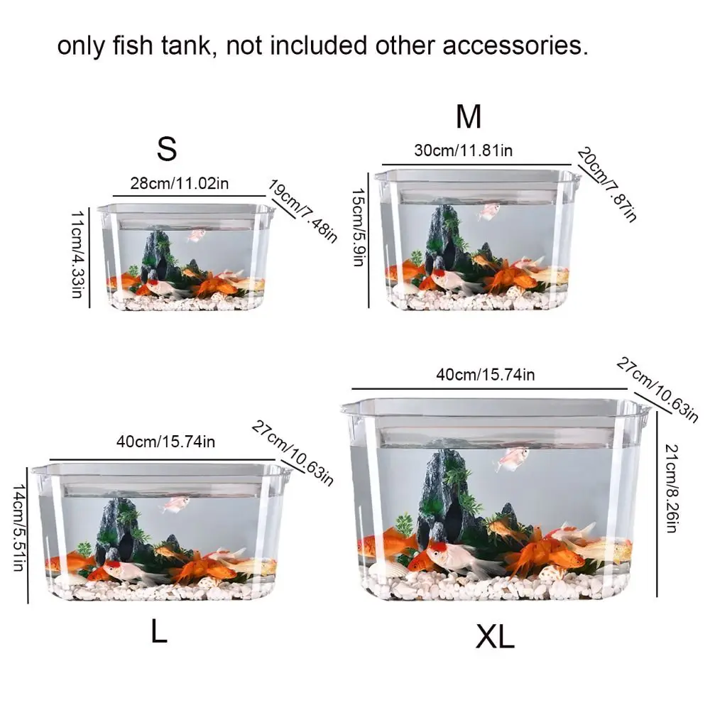 Transparent Explosion-proof Plastic Fish Tank Fall Prevention Water Plant Tank Mobile Small Fish Tank PET - Image 6