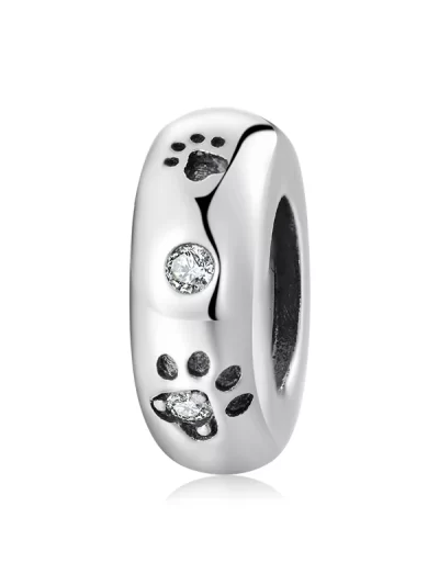 925 Sterling Silver Cat & Dog Paw Spacer Bead Pendant Charm Bead Fit Original Bracelet DIY Accessories