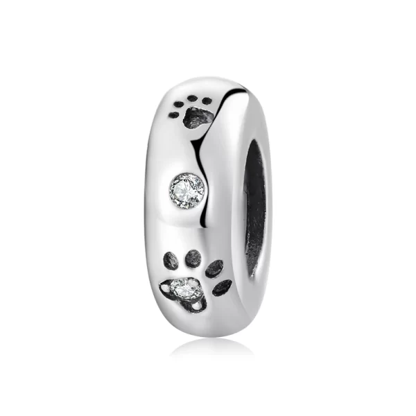 925 Sterling Silver Cat & Dog Paw Spacer Bead Pendant Charm Bead Fit Original Bracelet DIY Accessories
