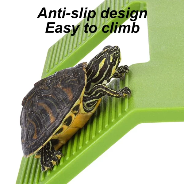 S/M Fish Tank Turtle Basking Platform Turtle Climbing Platform with Suction Cup Turtle Ramp Ladder for Amphibian Pet Aquarium - Image 3