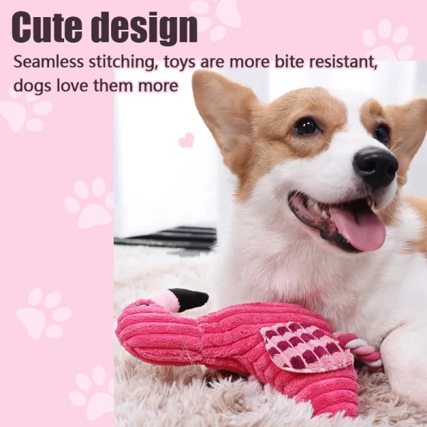 1PC Animal Shape Squeaky Toys Plush Dog Toy Cute Bite Resistant Corduroy Dog Toys for Small Large Dogs Puppy Pet Dog Accessories - Image 3
