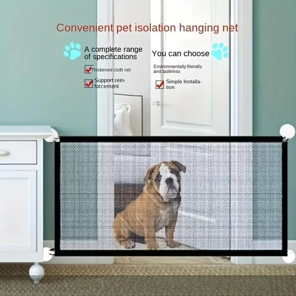 Pet Dog Gate Ingenious Mesh Dog Fence For Indoor and Outdoor Safe Pet Dog gate Safety Enclosure Pets Supplies Dropshippings 2024 - Image 5