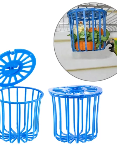 3 Pcs Parrot Feeder Bird Cage Fruit Vegetable Hanging Basket Hanging Toy Bird Feeder Basket Creative Multifunctional Bird Feeder
