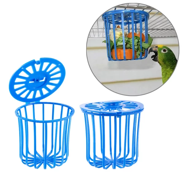 3 Pcs Parrot Feeder Bird Cage Fruit Vegetable Hanging Basket Hanging Toy Bird Feeder Basket Creative Multifunctional Bird Feeder