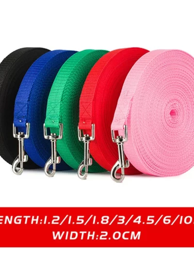 Nylon Dog Training Leashes Walking Pet Leash Long Lanyard Traction Rope for Small Large Dogs 1.5M 1.8M 3M 4.5M 6M 10M Lead Item