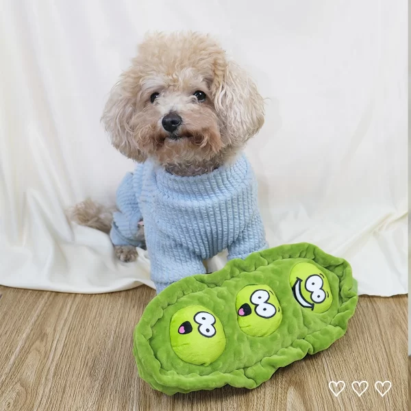 Pet Dog Snack Hiding Toys Relieve Boredom Interactive Doll  Pea Pods Sets Throwing Chasing Plush Toy Slow Food Smelling Pet Ball - Image 4