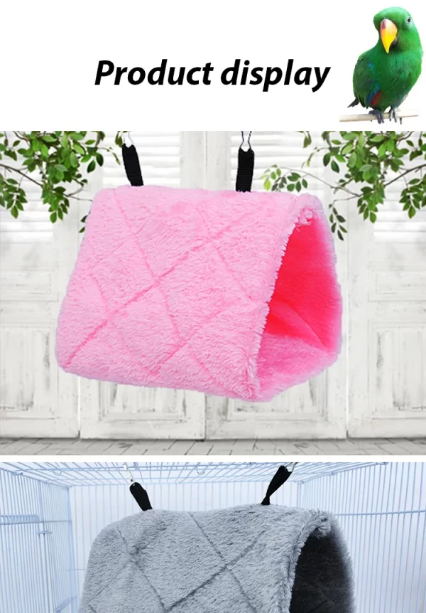 Winter Pet Bird Parrot Cages Warm Plush Hammock Hut Tent Bed Hanging Cave for Sleeping and Hatching Bird Accessories - Image 14