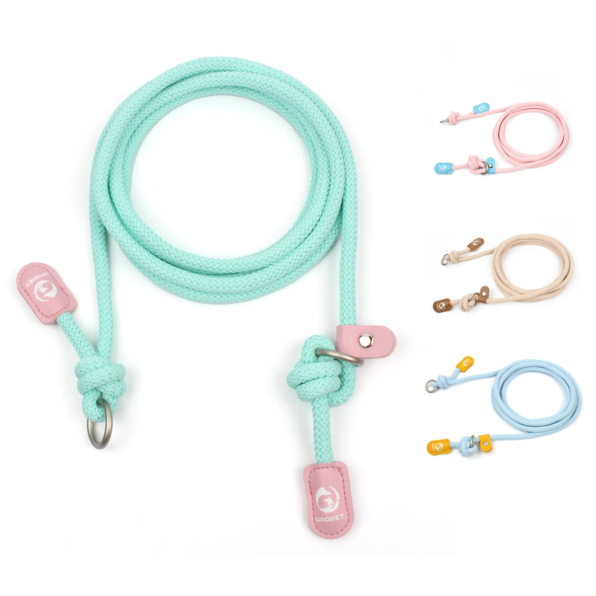 For Large and medium small Dogs leashes Pet Nylon Walking dog Traction rope Adjustable Macaron color Explosion proof Slip Rope - Image 2