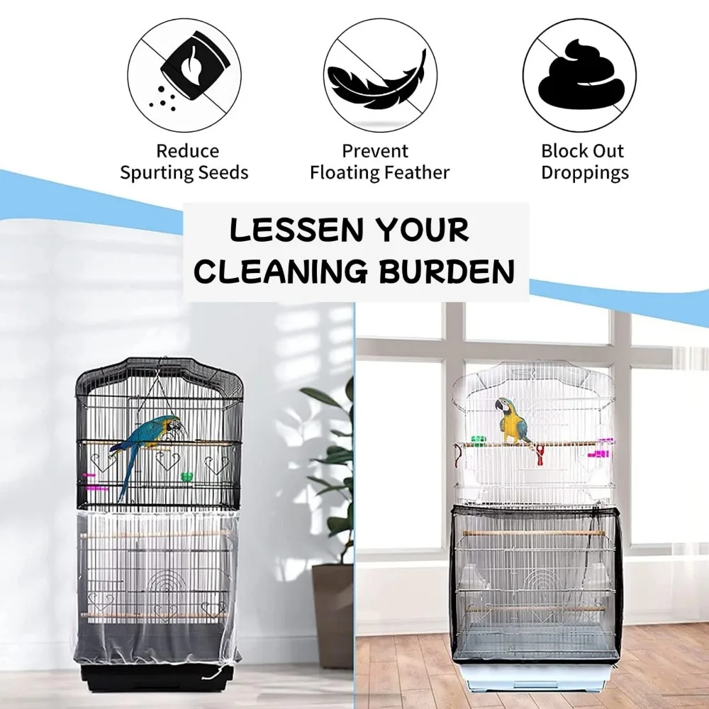 Mesh Birdcage Mesh Cover Easy To Clean Dustproof Breathable Mesh Protective Cover Birdcage Elastic Fabric Mesh Bird Accessories - Image 4