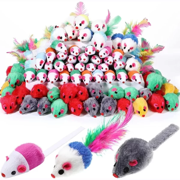 Rattle Cat Mouse Toys Also Prefilled Catnip Faux Fur Cat Mice Toys Interactive Cat Game Catnip Toys for Indoor Cats Play Fetch - Image 7