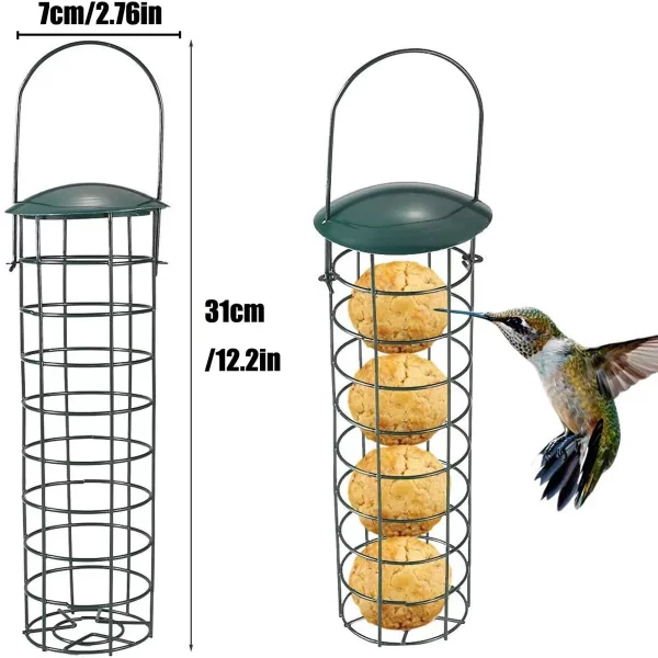 1pc Birds Grease Ball Holder Feeder Park Garden Pet Bird Supplies Iron Bird Feeder Outdoor Mesh Feeding Portable Wild Hanging - Image 2
