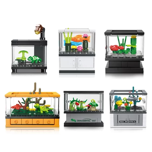 Fish Tank Building Blocks Set Pet Creative Diy Educational Building Blocks Toy Home Furniture City Building Bricks Children Toys - Image 5