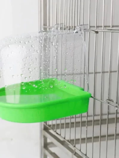 Easy to Clean Bird Tub Transparent Bird Bath Cage for Small Birds Easy to Clean Covered for Budgies Parrots Canary for Observing