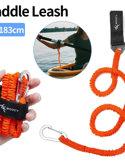 Elastic Kayak Paddle Leash Adjustable With Safety Hook Fishing Rod Pole Coiled Lanyard Cord Tie Rope Rowing Boat Accessories