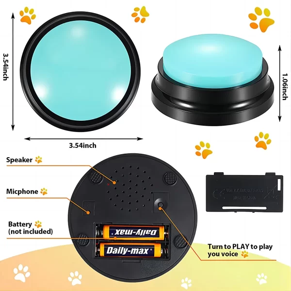 Dog Toys Fun Dogs Can Record Pet Toys Travel Talking Pet Starter Pet Talking Button Portable Cute Pet Training dog toys - Image 3