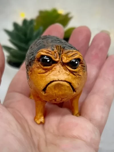 Unique Angry African Rain Frog Bonsai Accessories Resin Statues - Perfect for Garden, Outdoor, and Tabletop Decorations