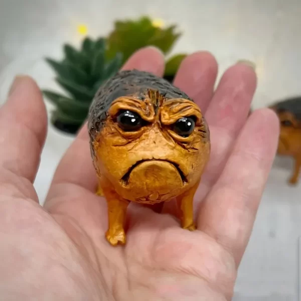 Unique Angry African Rain Frog Bonsai Accessories Resin Statues - Perfect for Garden, Outdoor, and Tabletop Decorations