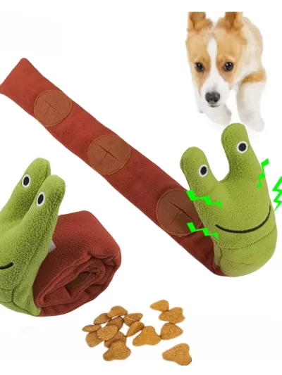 Dog Squeak Toys Pet Sniffing Plush Snails Toys Tibetan Food Molar Puzzle Dog Toys Interactive Cat Dog Puzzle Toy Feeder Wholsale