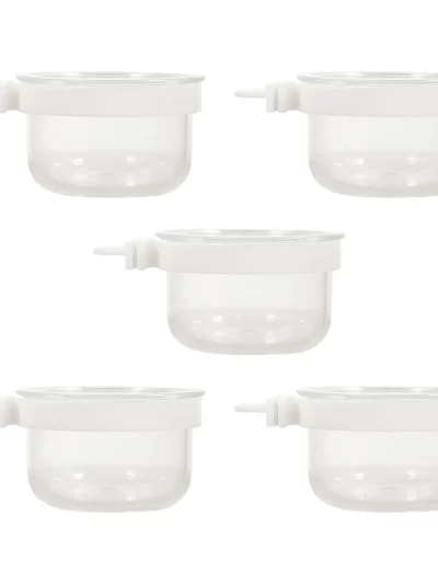 5 Pcs Bird Food Box Acrylic Cage Feeder Parrot Water Transparent Multi Function Household Bowl Safe Material Small Birds Pet