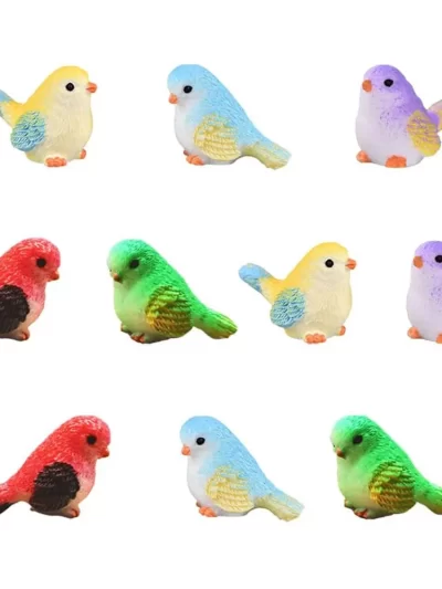 Miniature Bird Decorative Figurines 10 Pcs Mini Bird Dollhouse Figurines Accessories Fairy Garden Decoration Plant Flower Pots O
