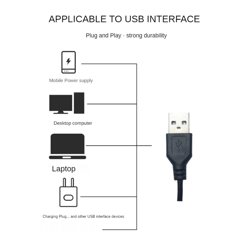 Sturdy LED Aquarium Light, Fish Tank Accessory, 1m Line, 5V - Image 13