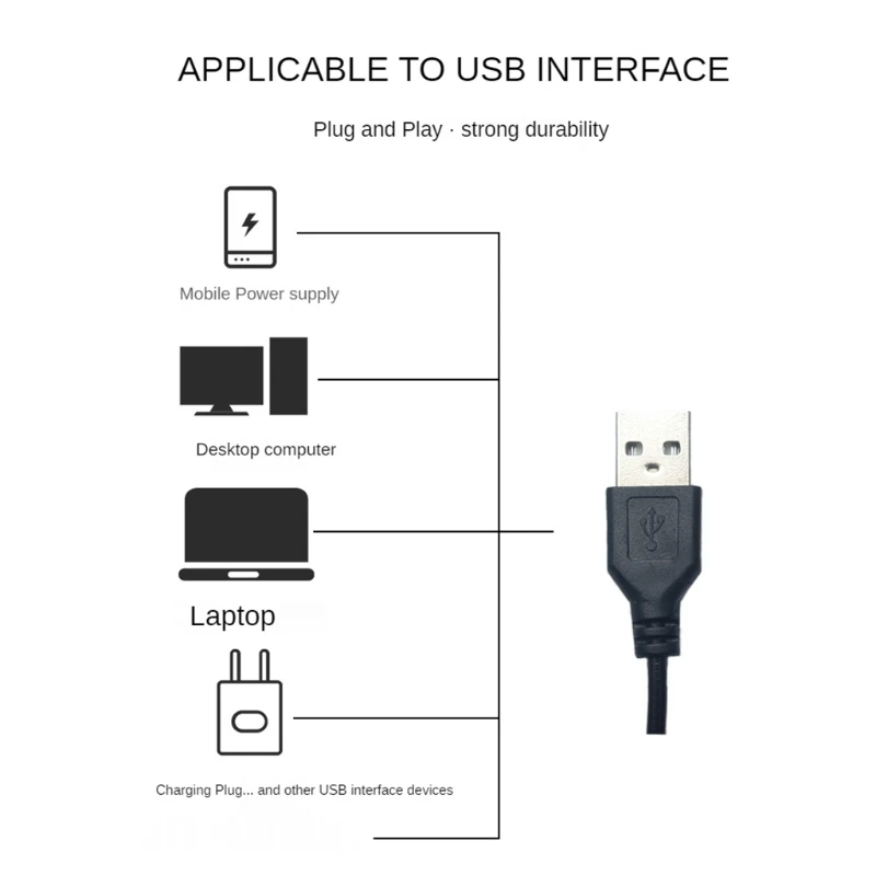 Sturdy LED Aquarium Light, Fish Tank Accessory, 1m Line, 5V - Image 5