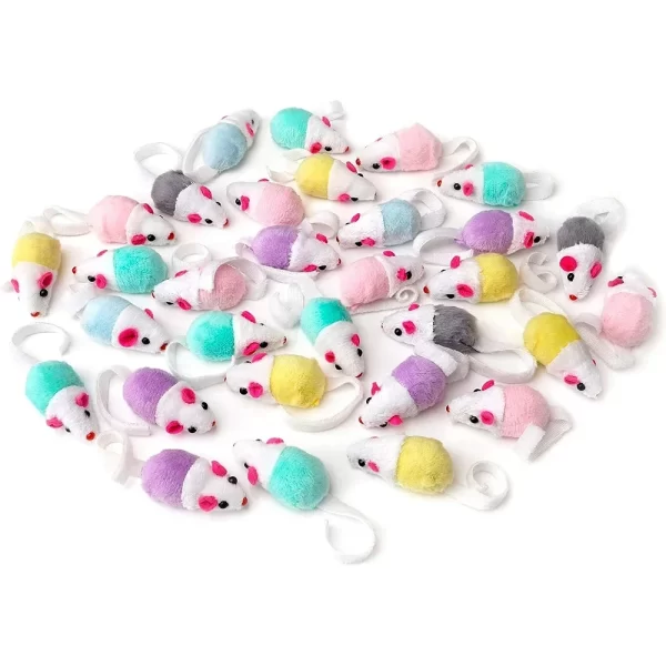 Rattle Cat Mouse Toys Also Prefilled Catnip Faux Fur Cat Mice Toys Interactive Cat Game Catnip Toys for Indoor Cats Play Fetch - Image 4