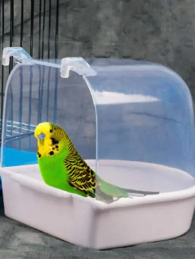 Hanging Bird Bath Cube Parrots Bathtub Bath Shower Box Cage Bedding Little Bird Canary Budgerigar Cockatiel Bird Cages Nest