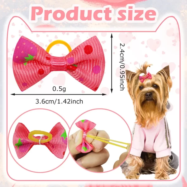 Dog Bow 200PCS Hair Accessories Cute Puppy Bow Handmade Removable Bow With Rubber Band For Dogs and Cat Wholesale Pet Supplies - Image 4