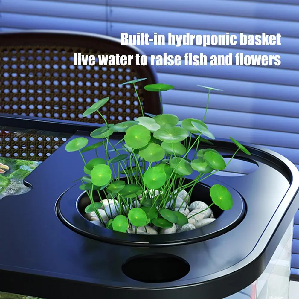 Small Aquarium Kit Betta Fish Tank for Beginners Desktop Beginner Aquarium Household Fish Bowl for Betta Tortoise Frog - Image 17